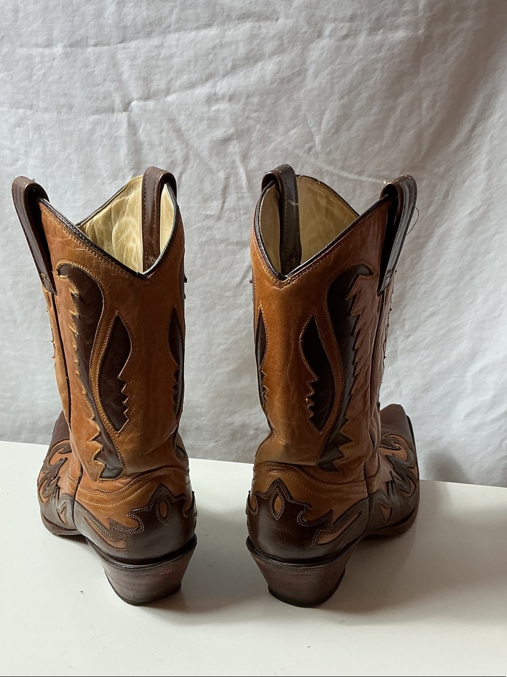 Corral Two-Tone Brown Leather Western Heeled Boots - Picture 7 of 13